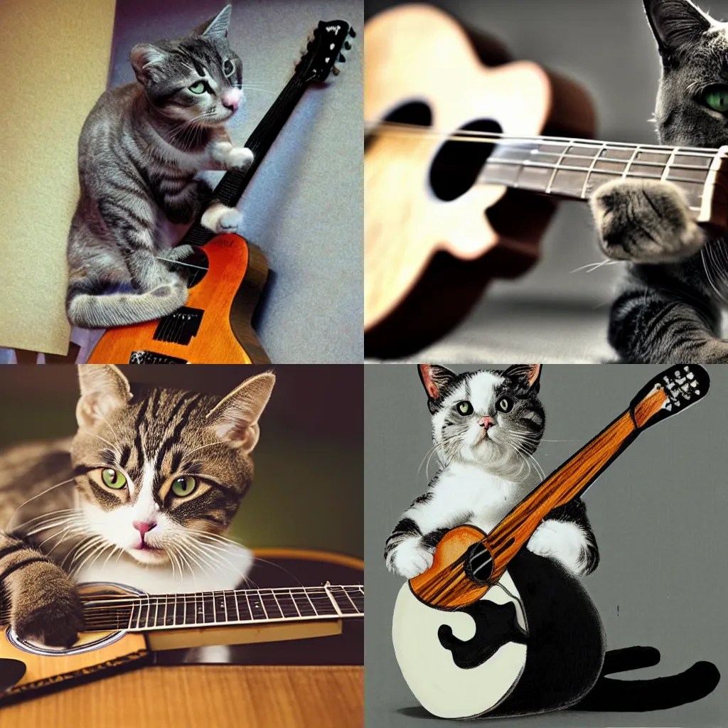 cat playing guitar Stable Diffusion OpenArt