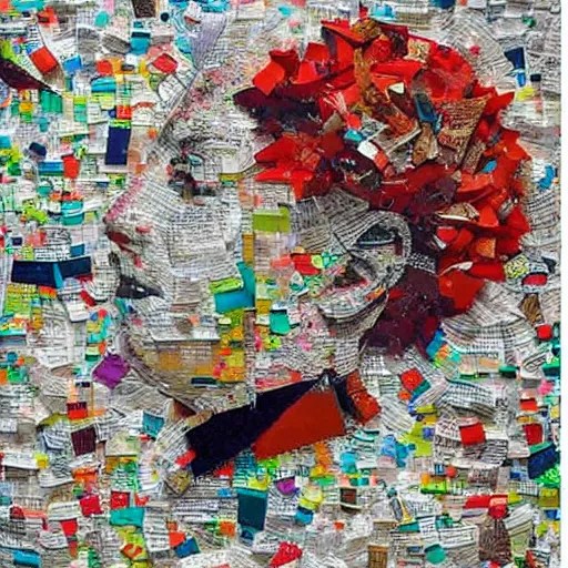 paper collage art made out of magazine pieces Stable Diffusion