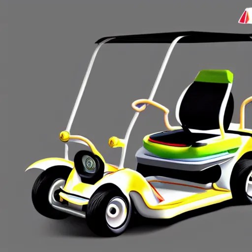 Mario kart golf buggy, concept art, trending on Stable Diffusion