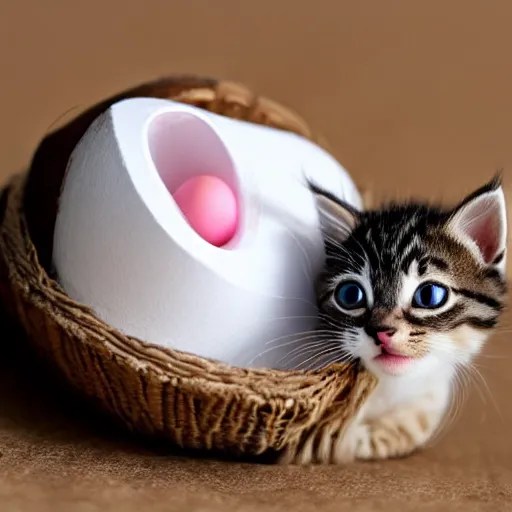 cute kitten hatching from an egg Stable Diffusion OpenArt