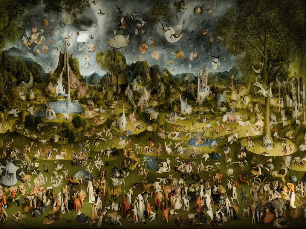 Hieronymus Bosch garden of earthly delights home Stable Diffusion
