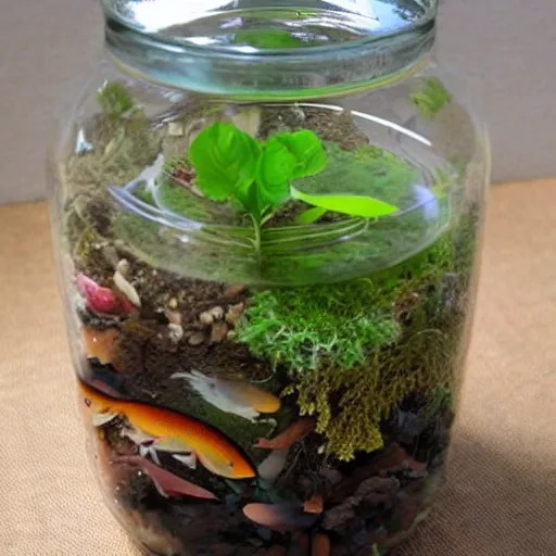 an ecosystem in a glass jar Stable Diffusion OpenArt