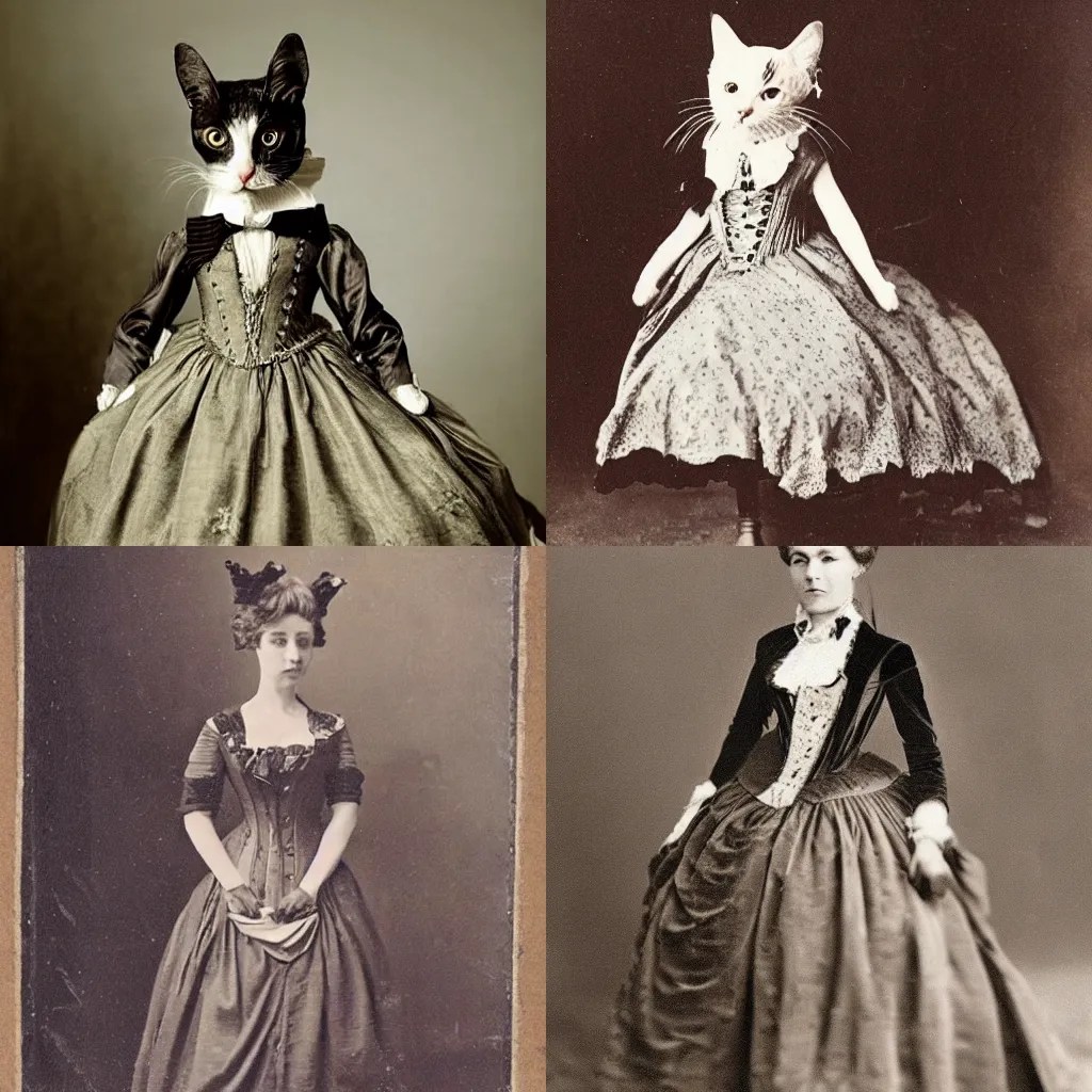 cat in a victorian era dress, Stable Diffusion OpenArt