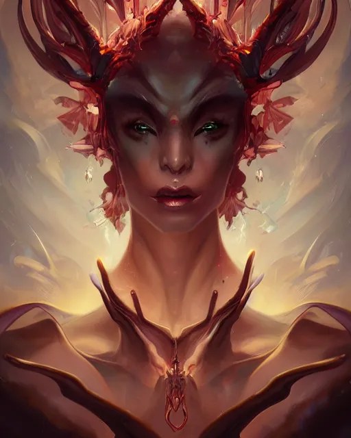 portrait of a beautiful demonic emanation, Stable