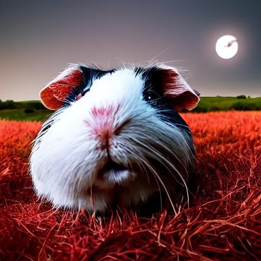 guinea pig looking up at the sky, realistic photo, Stable Diffusion