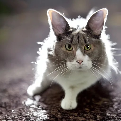 a cross between a cat and a rabbit, photography, f / 1 Stable