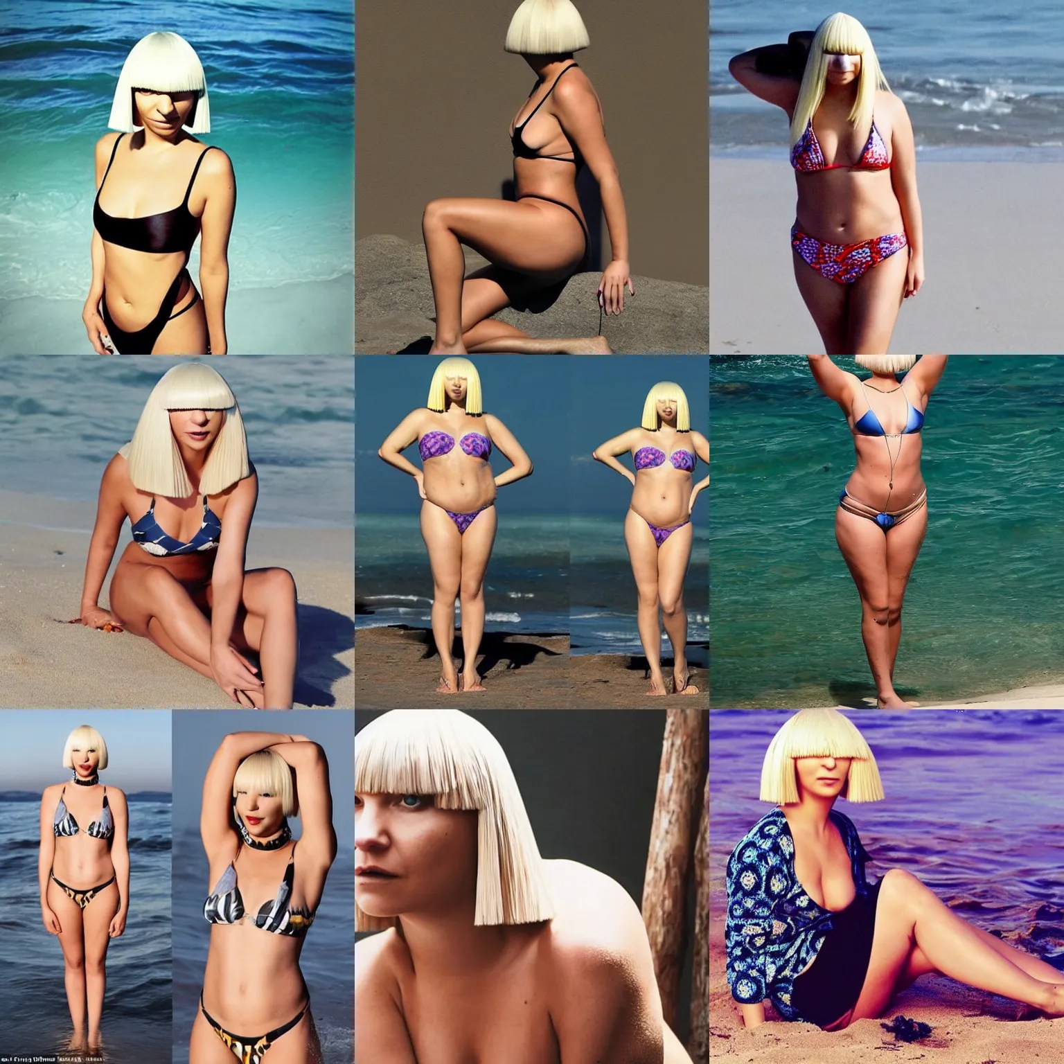 Sia furler full body photoshoot in bikini | Stable Diffusion