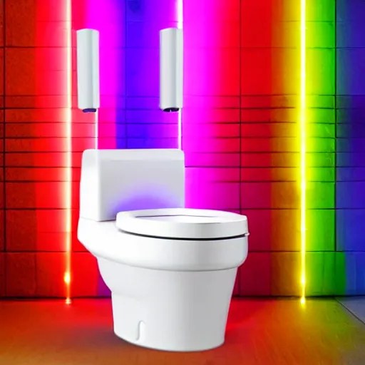rainbow gamer rgb light up toilet Stable Diffusion OpenArt