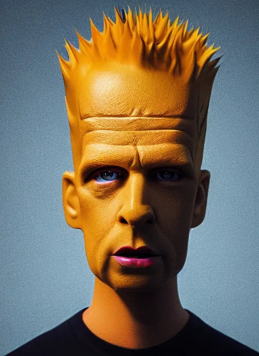 bart simpson in real life, face centered portrait of Stable Diffusion