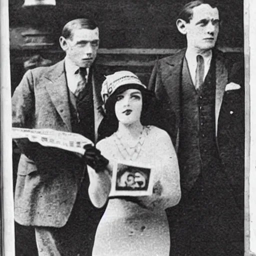 1 9 2 0 s newspaper photo of they were careless Stable Diffusion