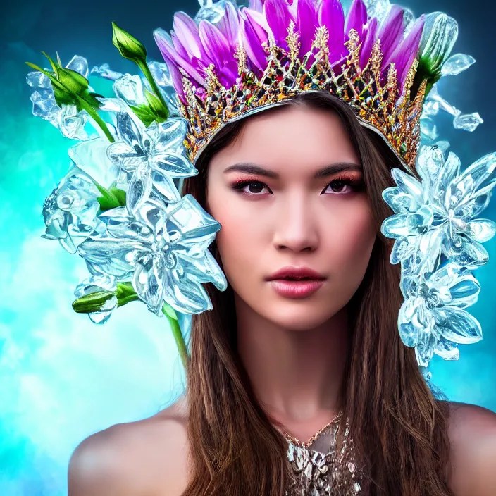 photo of a very beautiful!! flower queen warrior with Stable