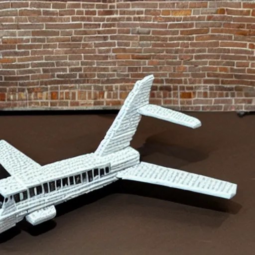 photo of a real airplane made out of bricks. 8K. Stable Diffusion