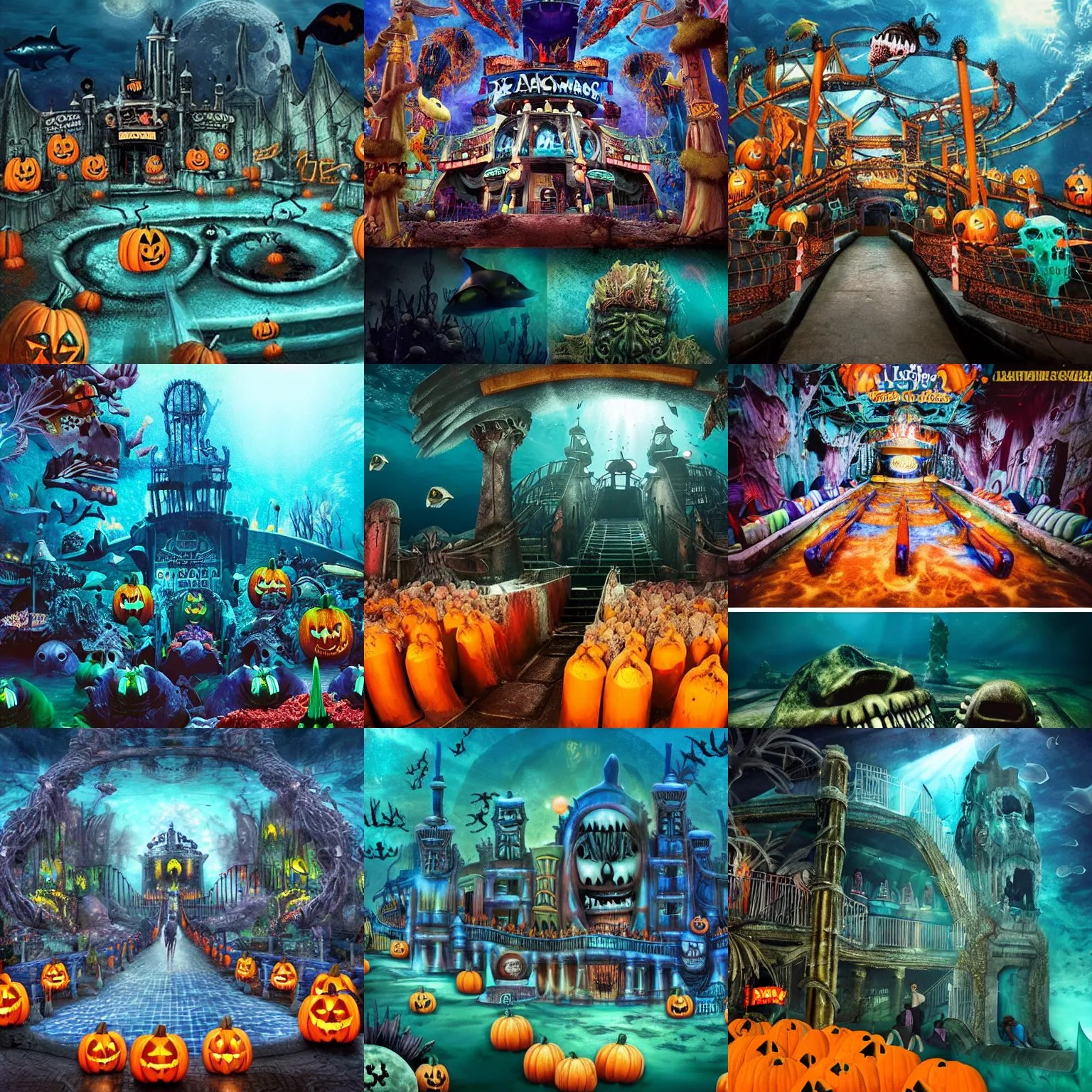 a horror based amusement park during halloween that Stable Diffusion