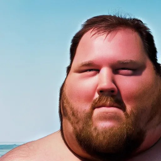 a photo of a large fat man melting in his skin Stable Diffusion