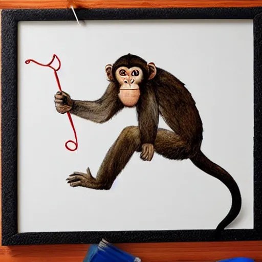 monkey throwing dart at balloon realistic art style Stable Diffusion OpenArt