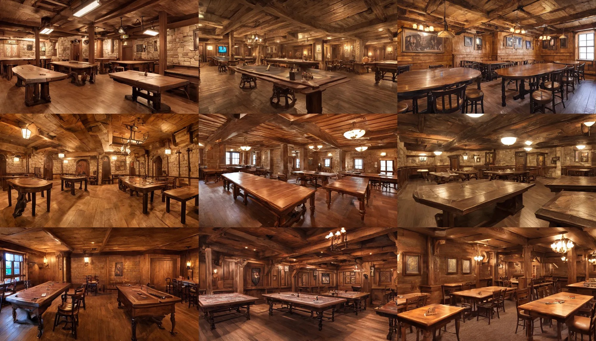dnd room, tavern, tables Stable Diffusion