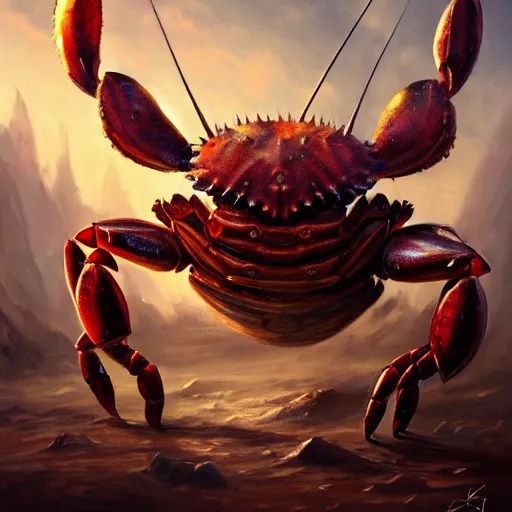 full body shot of the crab knight, portrait, fantasy, Stable