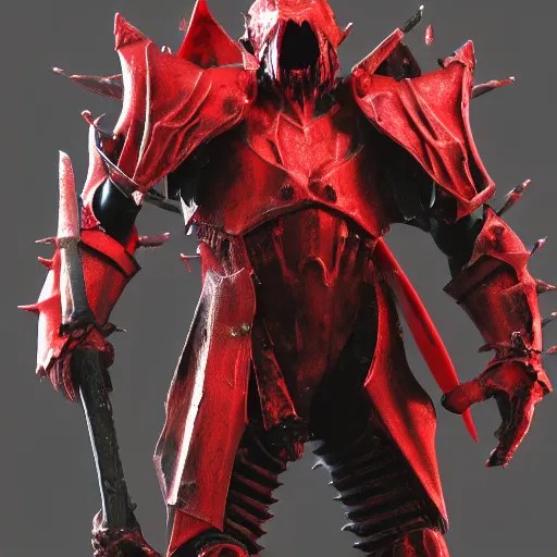 demonic hell knight with red armour, highly detailed, Stable Diffusion