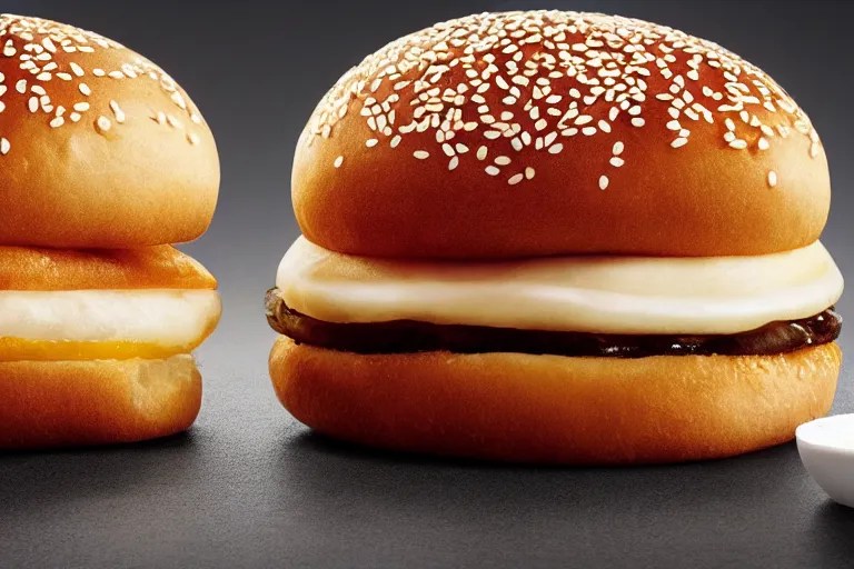mcdonalds salt rock between two sesame seed buns, Stable Diffusion