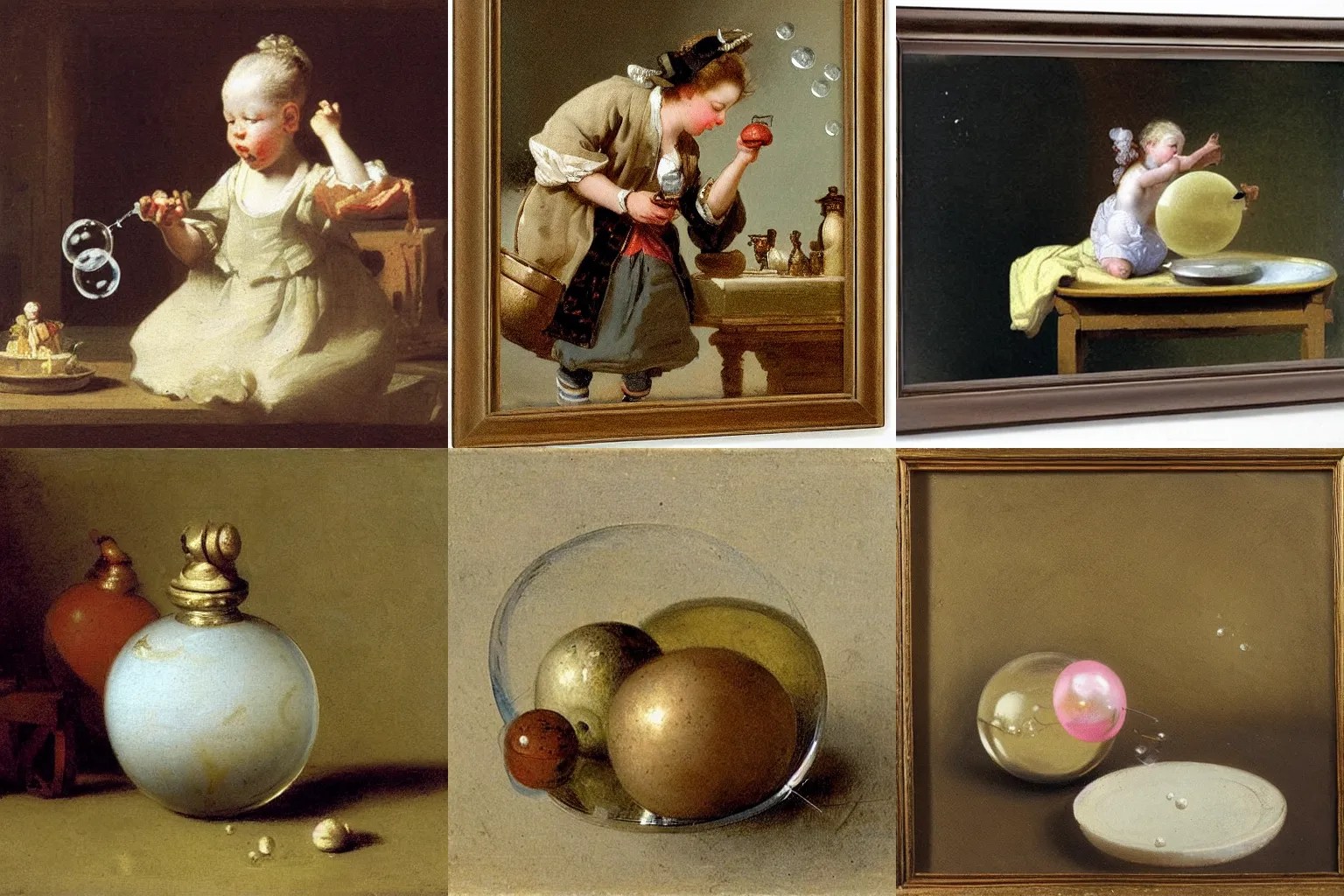 soap bubbles by jean baptiste simeon chardin, Stable Diffusion
