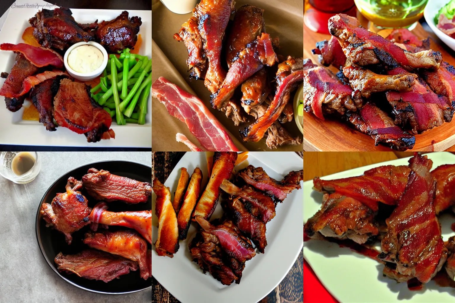 delicious Kansas City style beef on chicken wings on Stable Diffusion