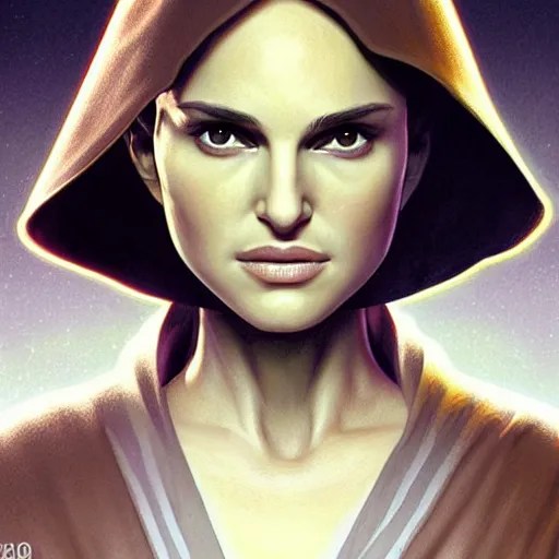natalie portman, female, jedi master, wearing the Stable Diffusion