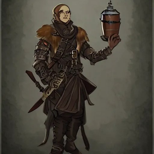 DND concept character tan mercenary rogue, with long Stable Diffusion