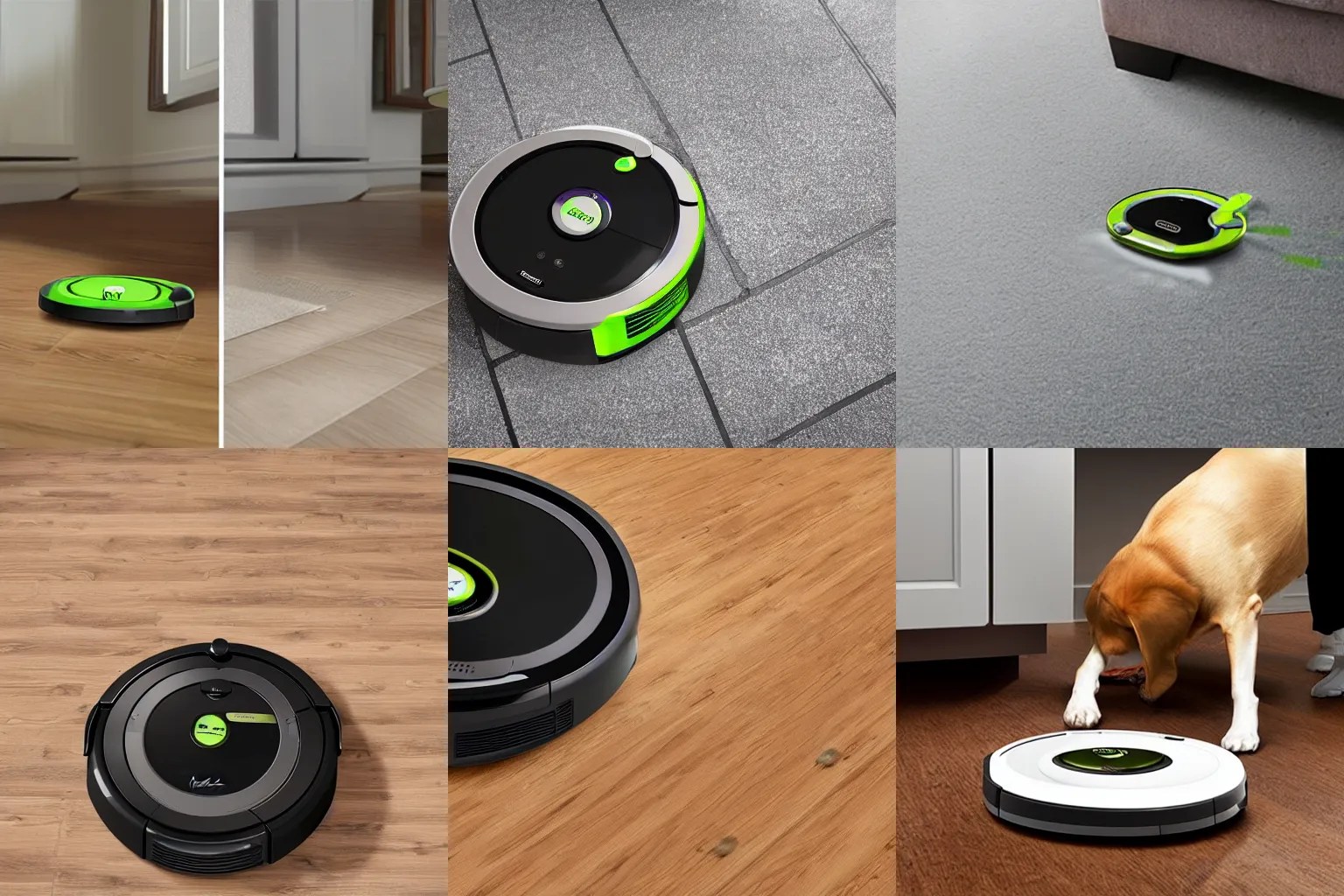roomba cleaning up dog poop , photorealistic , high Stable Diffusion