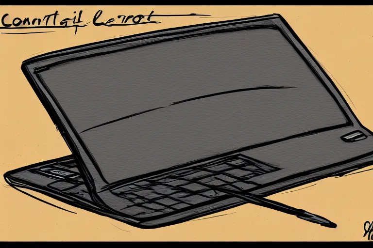 concept art for a left handed laptop, digital art Stable Diffusion