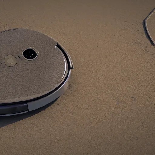 a highly detailed digital image of a Roomba by Andrew Stable
