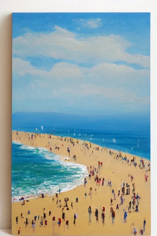 Santa Monica Beach Painting, Beach Wall Decor Stable Diffusion OpenArt