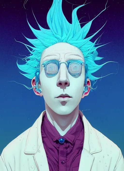symmetry!! stunning portrait of rick sanchez pale Stable Diffusion