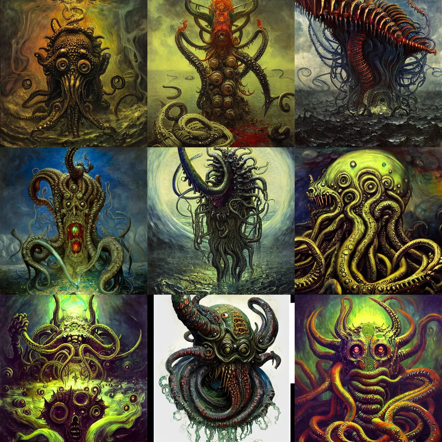 elder god taking form, maximalism painting by dore, Stable Diffusion