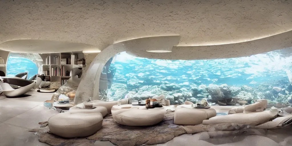 home interior that is an underwater dome Stable Diffusion OpenArt