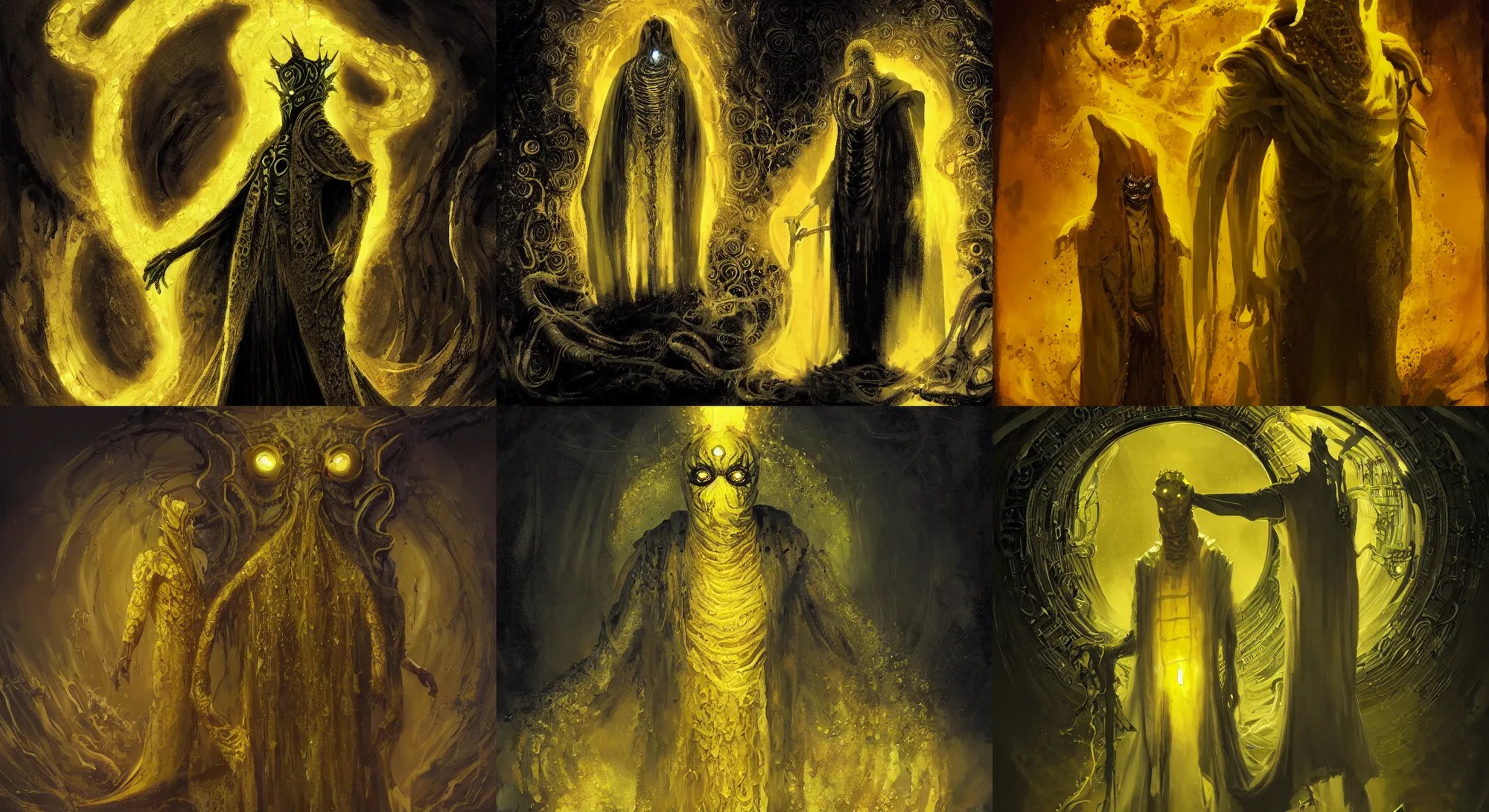 A full body portrait of Hastur the king in yellow art Stable