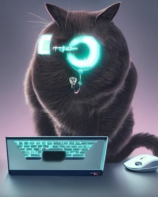 Cat Eating Computer Mouse
