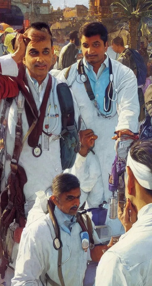 close up of three Indian doctors in scrubs Stable Diffusion OpenArt
