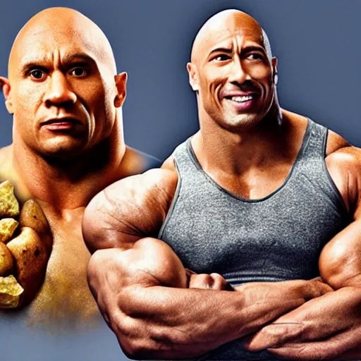 a potato as dwayn the rock, alarm clock, the rock is a Stable Diffusion OpenArt