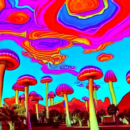 tripping on Psychedelic Mushrooms in Las Vegas Stable Diffusion OpenArt