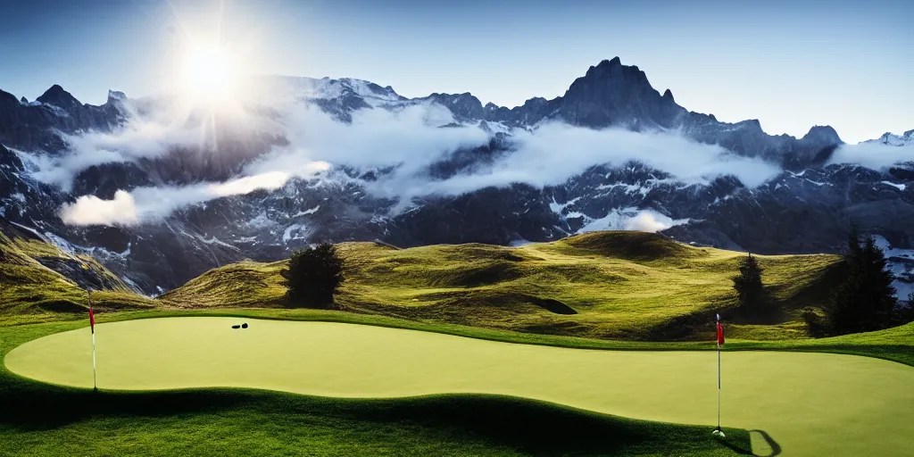 a great photograph of the most amazing golf hole in Stable Diffusion