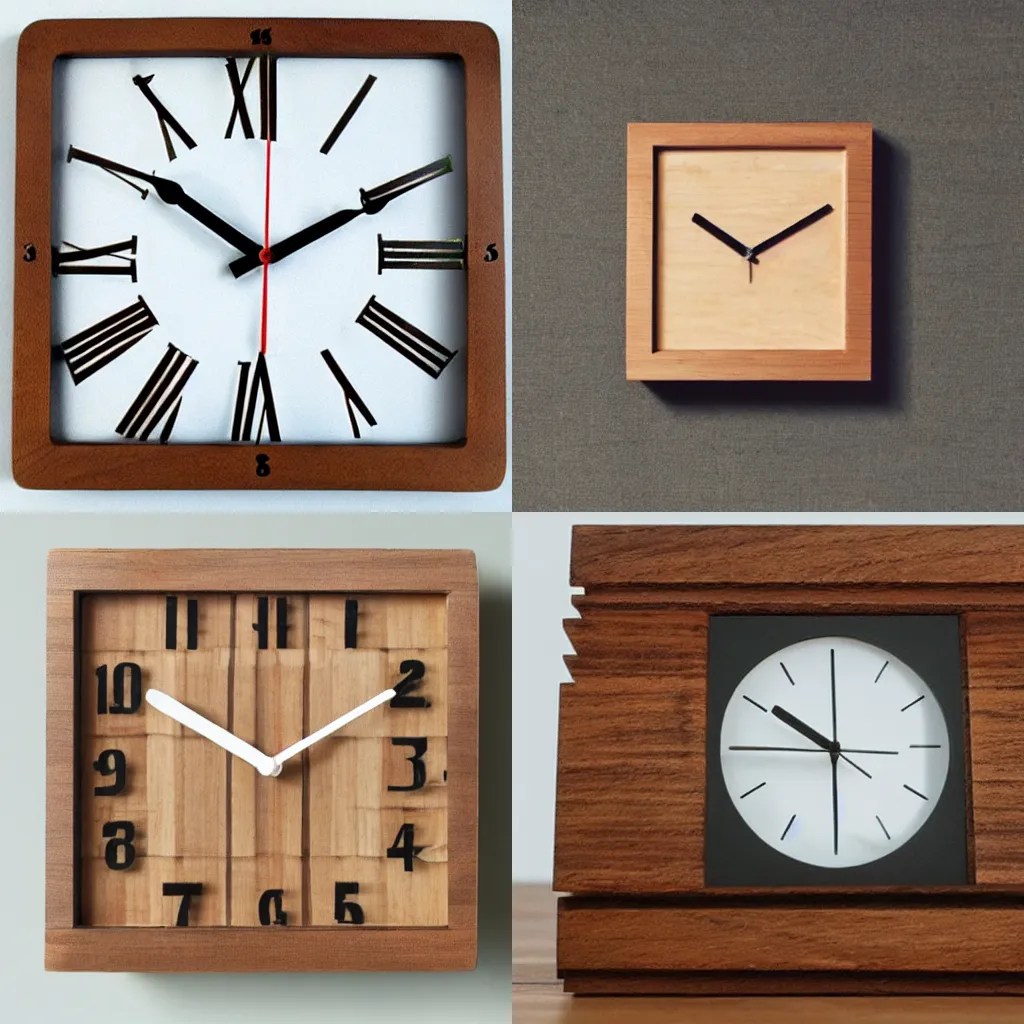 a square wooden clock with no hands Stable Diffusion OpenArt