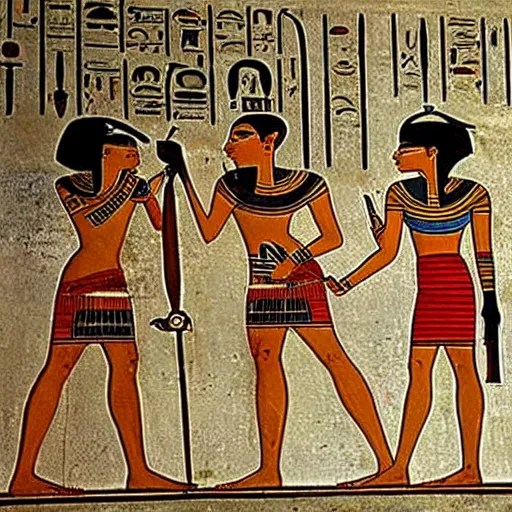 ancient egyptian paintings of the world's oldest Stable Diffusion