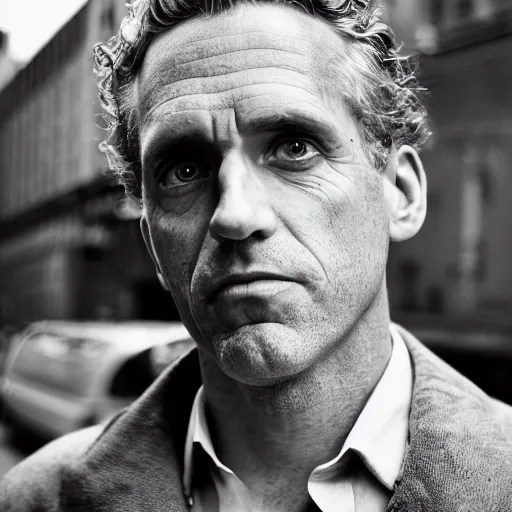 closeup portrait of a Jordan Peterson , new york back Stable