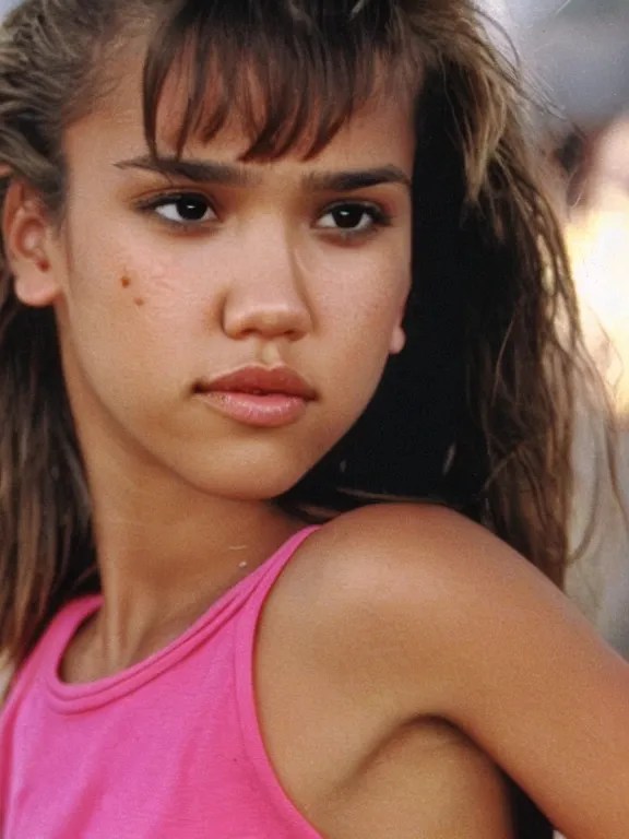 hyperdetailed close shot of young jessica alba, with | Stable Diffusion