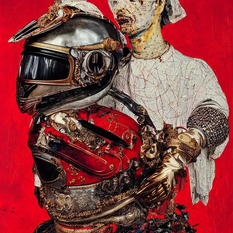 portrait of a knight in a ornate motorcycle dirt Stable Diffusion