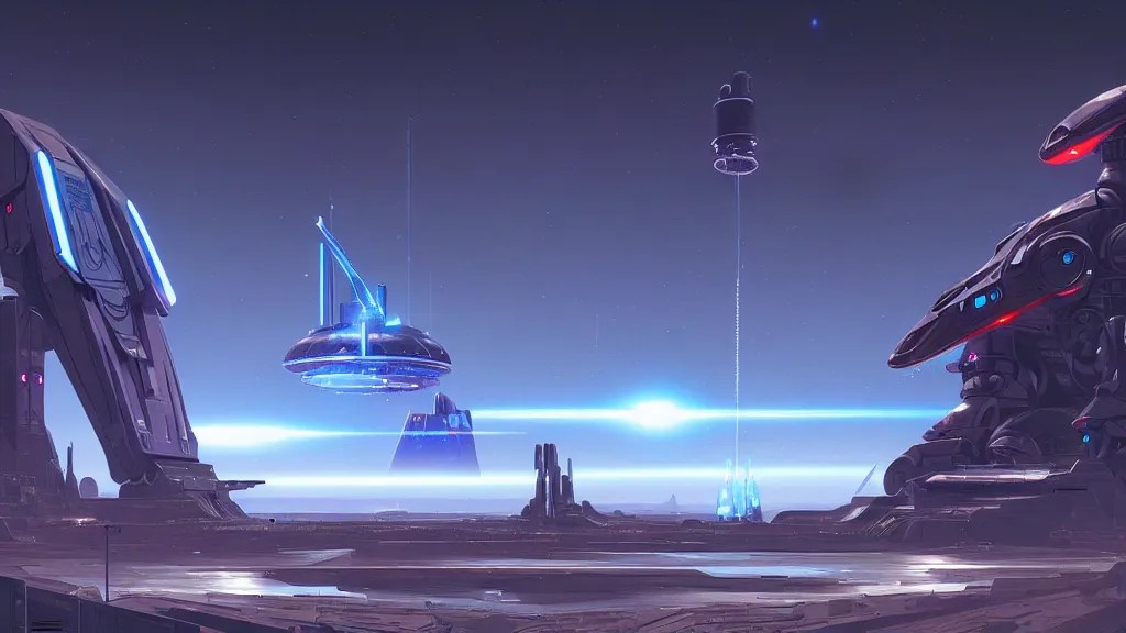 spaceport at the other end of the universe, metal Stable Diffusion