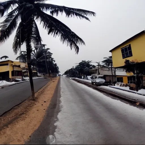 winter and snow cloudy street of ghana down down accra Stable