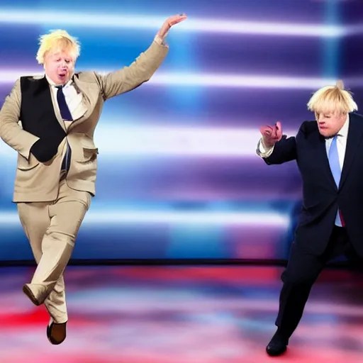 boris johnson dancing on americas got talent, 4 k Stable Diffusion