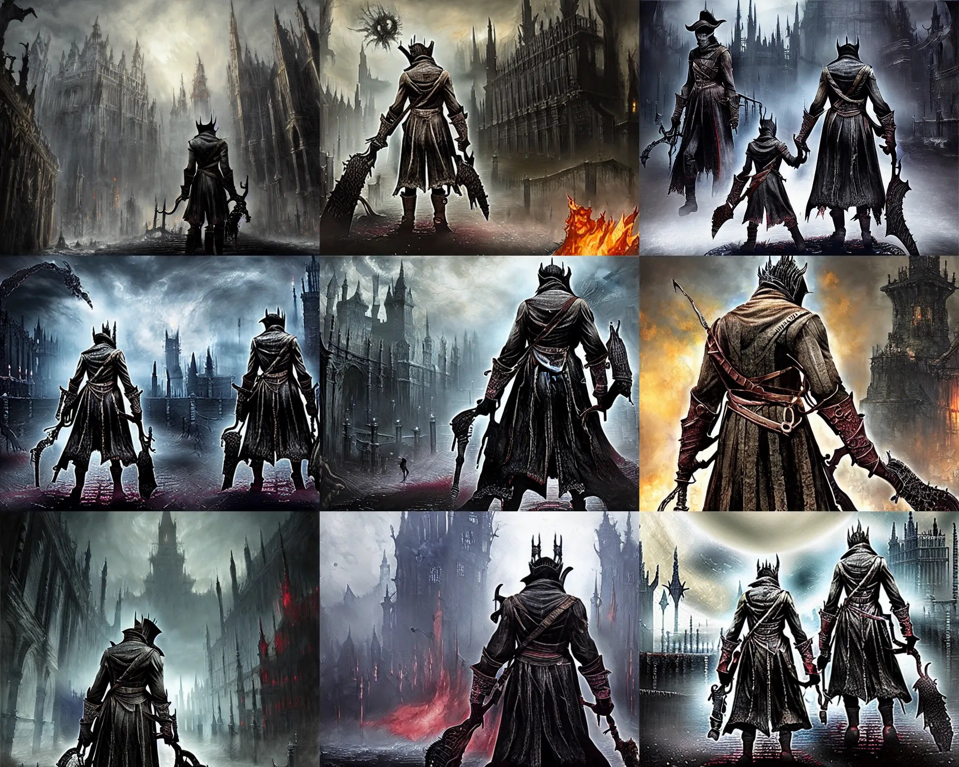 bloodborne and dark souls. painting by sargent Stable Diffusion OpenArt