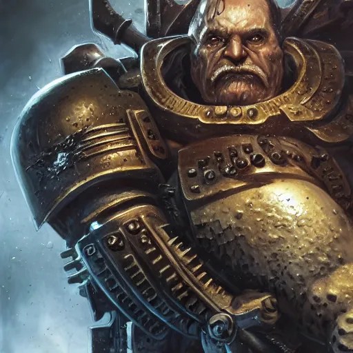 Close up portrait of Warhammer 40k Primarch named Lech Stable Diffusion
